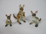 Three-Piece Ceramic Kangaroo Family Figurine Set, 2 oz