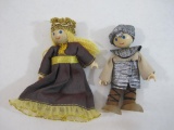 Two Medieval Wooden and Plastic Figures, 2 oz