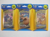 Three Sealed Packs of Pokemon Sun-Moon Team Up Sets of 2 Mini Booster Packs with Bonus Cards
