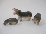 Three-Piece Ceramic Hippo Family, 3 oz