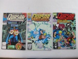 Quasar V1 8 (Mar 1990, 18 (Jan 1991), 27 (Oct 1991), Three Comics by Marvel Comics, 5oz