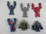 Three DC Superhero Rubber and Plastic Figures by Mattel. The Figures are Stretchy and Appear to Work