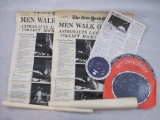 Sky Challenger Guides and Games for Star Gazers and 2 New York Times Men Walk on Moon Posters