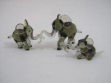 Glass Three-Piece Elephant Family, 2 oz