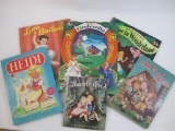 Six Vintage Children's Books including Heidi, Little Ballerina, Hansel and Gretel, Cinderella and