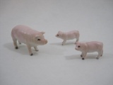Three-Piece Ceramic Pig Family, see pictures for condition (1 has chipped ear) AS IS, 1 oz