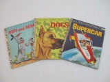Three Vintage Little Golden Books: Ruff and Reddy, Dogs, and Supercar
