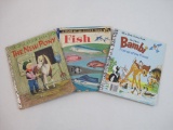 Three Vintage Little Golden Books: The New Pony, Fish, and Bambi