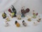 Ceramic Barnyard Bird Assortment with Rooster Hat Pin Holder, Goose and Chicken Shakers made in