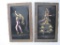 Pair of Hand painted Flamenco Dancers, Oils on Velvet, from Old Mexico, Wood Frames approx 14 X 23