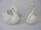 Two Ceramic White Swan Planters