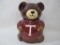 Ceramic Teddy Bear Cookie Jar, Collegiate 