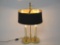 Brass Dual Candle Bulb Table Lamp, Adjustable Shade