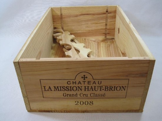 Wooden Wine Crate, Chateau La Mission Haut-Brion, 2008, for 12 Bottles