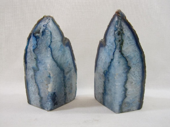 Pair of Quartz Geode Book Ends
