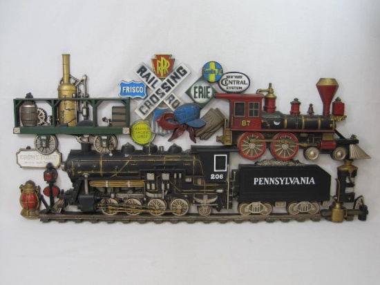 Pennsylvania 206 Train Railroad Crossing Wall Mount Display, Burwood Products Co., approx 20 X 43