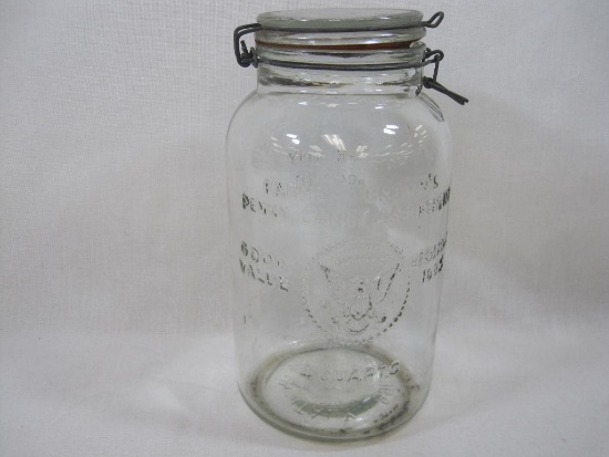 Farmer Brown's Penny Candy Assortment Glass Jar with Flip Top, 4 Quart, Made in Italy