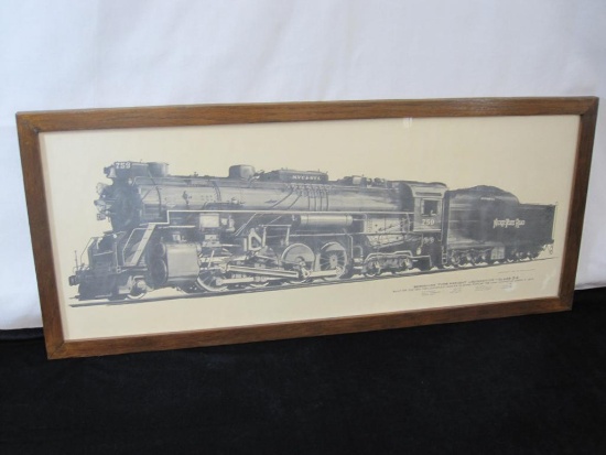 Berkshire Type Freight Locomotive , Class S-2, B&W Print, 1969 by Alvin F Staufer, Framed approx