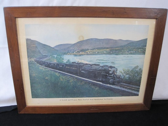 A Norfolk and Western Train Load of "Fuel Satisfaction" In Virginia Art Print, Framed approx 23 X 30