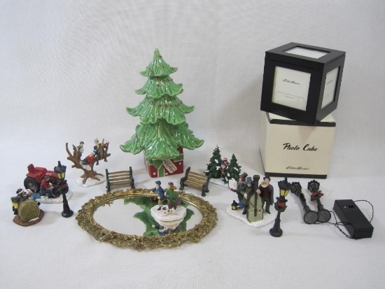 Decorative Items Includes Eddie Bauer Photo Cube, Vanity Mirror Tray, Grasslands Road Christmas Tree