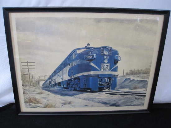 Nickel Plate Road Electric Diesel Locomotive Framed Print, Artist Howard Foog, American Locomotive