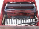 Melodiana De Luxe Accordion, with Leather Straps, in Case, Good Playing Condition