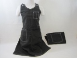 Pair of Black Denim Aprons with Pockets