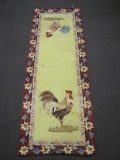 Rooster Motif Runner Carpet, 100% Cotton, 2 X 6 Foot