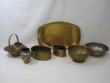 Assortment of Metal Baskets, Bowls, Vase and Tray