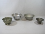 Four Serving Bowls includes Footed Pewter by Poole, Wear-Ever Aluminum and more