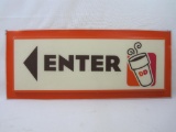 Dunkin Donuts Enter Sign Panel, Plastic approx 13x30 inches