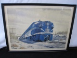 Nickel Plate Road Electric Diesel Locomotive Framed Print, Artist Howard Foog, American Locomotive