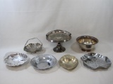 Silverplate Bowls, Baskets and Trays Includes Meriden Footed Tray Basket, PS Co EPC Footed Bowl and