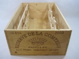 Wooden Wine Crate, Reserve De La Comtesse, For 12 Bottles