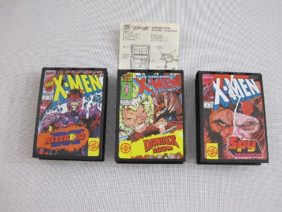 Three X-Men Toy Bix Pocket Comics Playsets including Uncanny X-Men Danger Room, X-Men Asteroid and
