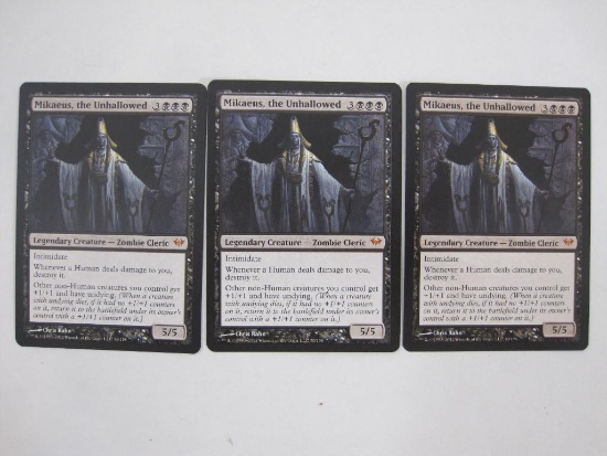 Three Mikeaus, the Unhallowed Magic the Gathering Cards, Dark Ascension, 1 oz