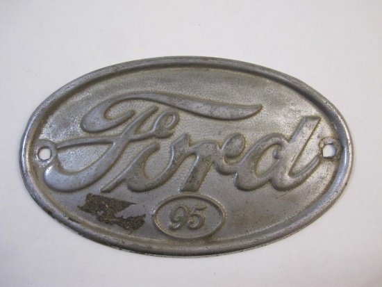 Vintage Metal Ford 95 Embossed Plate/Emblem, 2 oz