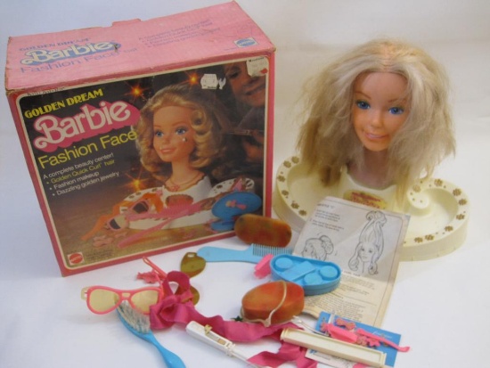 Golden Dream Barbie Fashion Face in original box, see pictures for included accessories, 1980