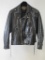 INXS Leather Motorcycle Jacket, Black, Size XL, Missing Belt