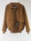 GV Men's Suede Look Brown Jacket, Full Zip, Made in Italy, Size XXL