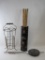 Vintage Items Includes Metal Umbrella Stands, Yard Sticks, Campfire Popcorn Basket