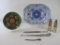 Judaica Holiday Items, Candle Holders, Spode Judaica Collection Serving Tray, Carving Knives and