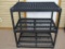 Black Plastic 3 Tier Modular Shelving Unit, 24 x 36 inch Ventilated Shelves, 38 inches Tall