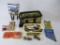 Canvas Bag of Items Includes Paint Brushes, Drill Bits, Trailer Hitch Balls and more