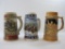 Three Beer Steins Includes Budweiser 1995 Holiday, Lighting the Way Home, Coors 1988 Edition Brewery