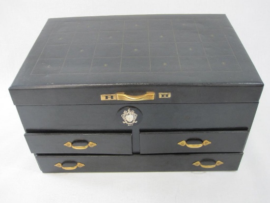 Baker Three Drawer Jewelry Box, Simulated Leather