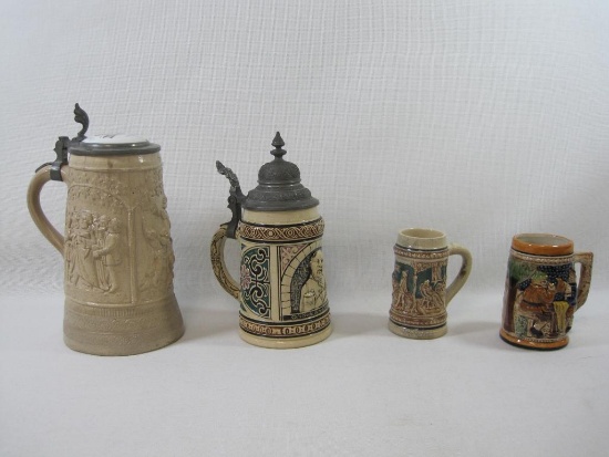 Four Beer Steins, Two Covered