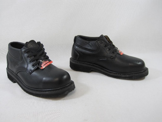 Brahma Men's Steel Toe Low Work Shoe, Size 7 1/2, Black Leather