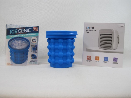 LaoTzi Air Cooler Fan with The Original Ice Genie Ice Cube Maker, New in Boxes