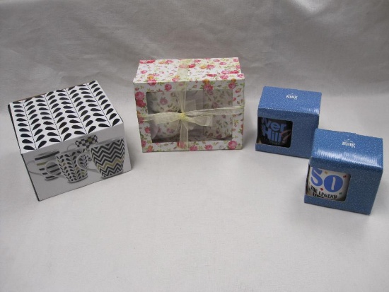 Assortment of Coffee Mugs and Tea Cups, New in Boxes